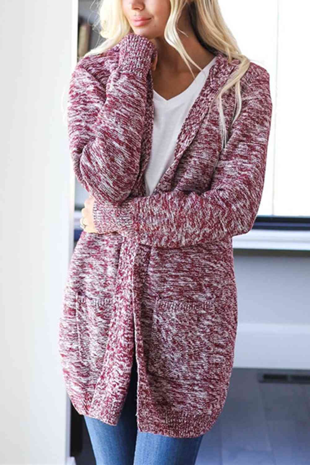 The Hailey Knitted Open Front Hooded Cardigan