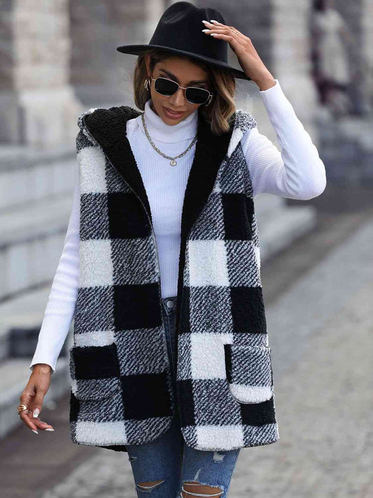 The Victoria Plaid Hooded Vest