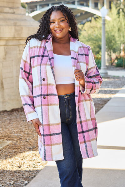 The Carla Plaid Button Up Lapel Collar Coat