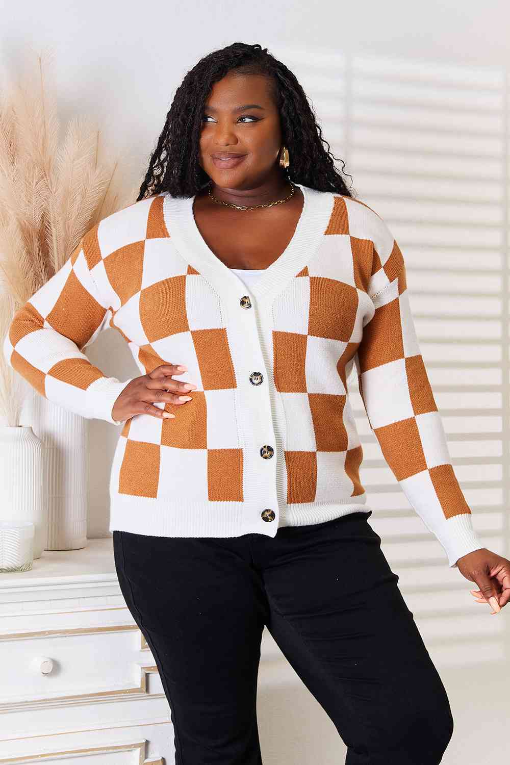 The Margie Checkered Cardigan