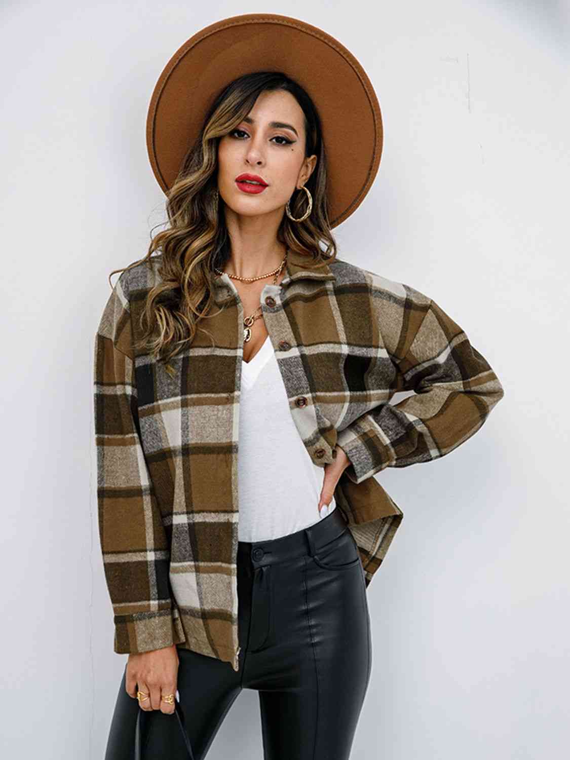 The Elle Plaid Button-Down Jacket