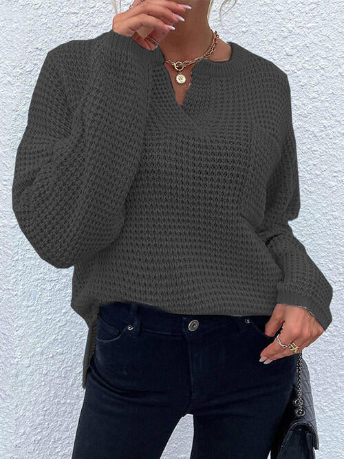 The Allison Waffle Knit Long Sleeve