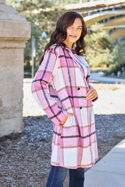 The Carla Plaid Button Up Lapel Collar Coat