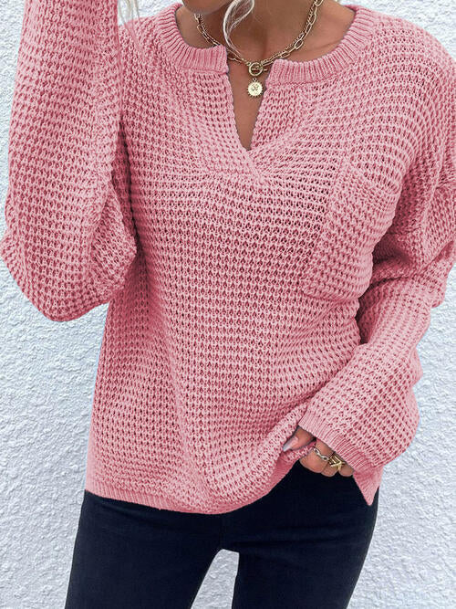 The Allison Waffle Knit Long Sleeve