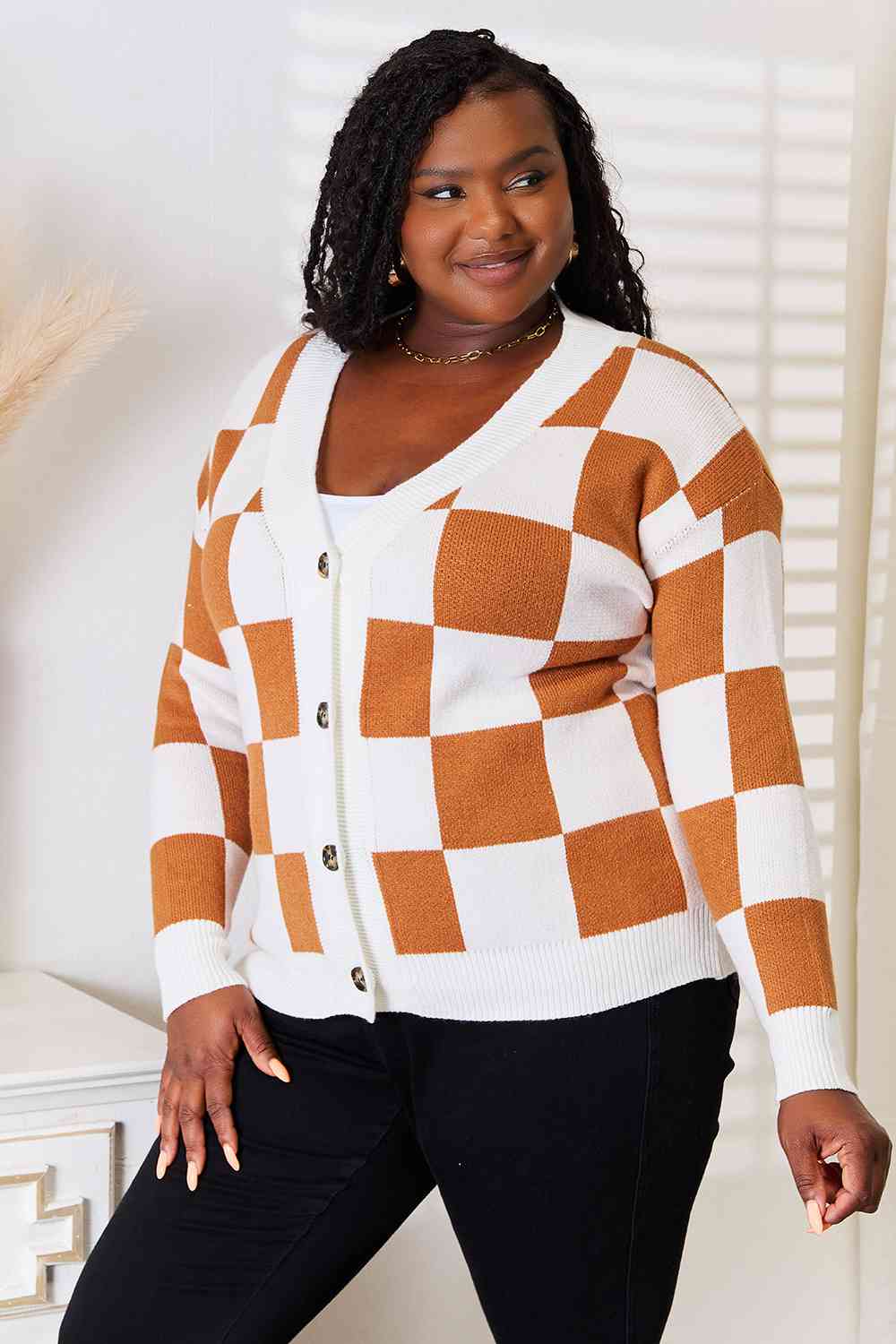 The Margie Checkered Cardigan