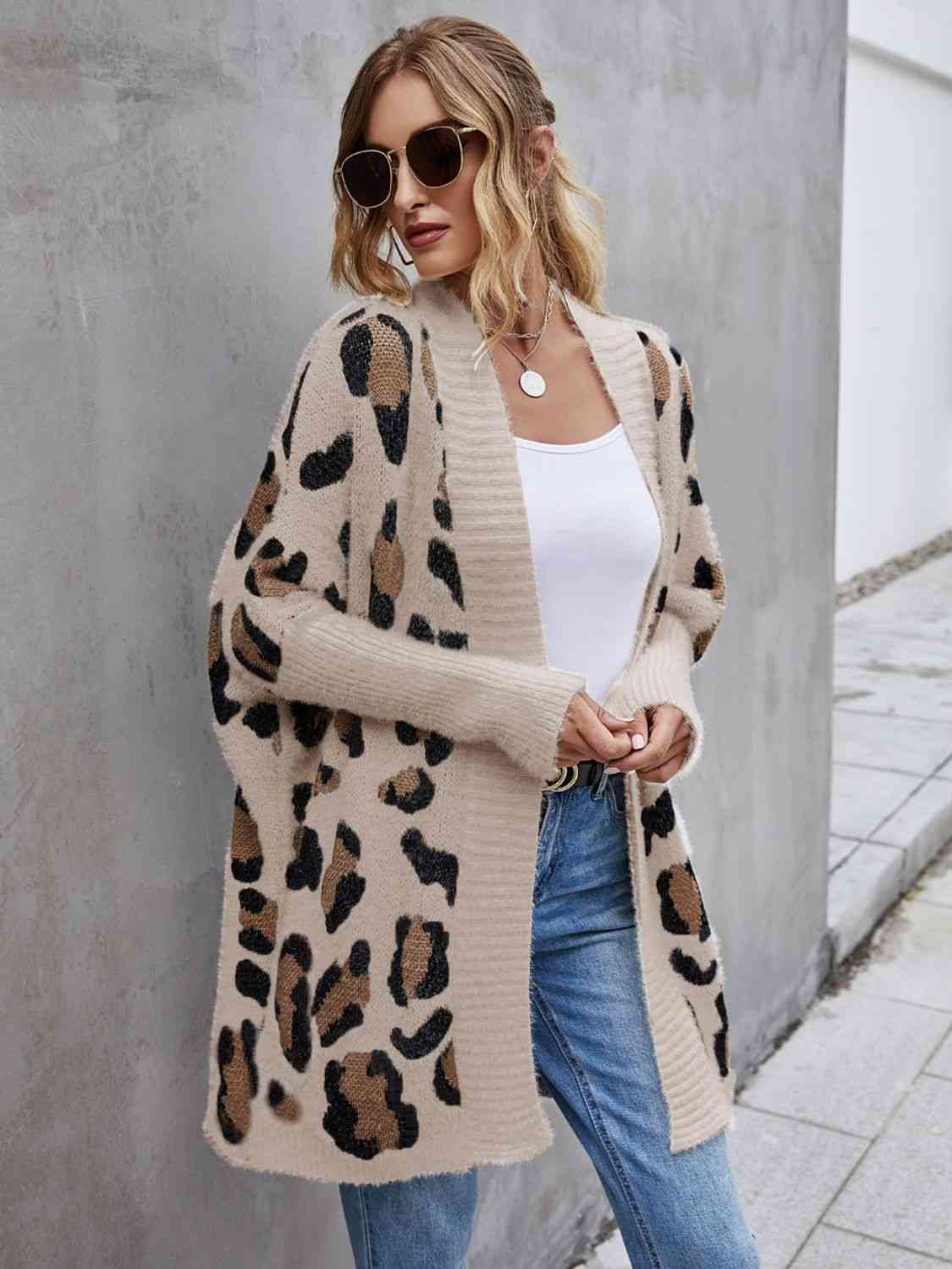 The Layla Leopard Print Fuzzy Cardigan