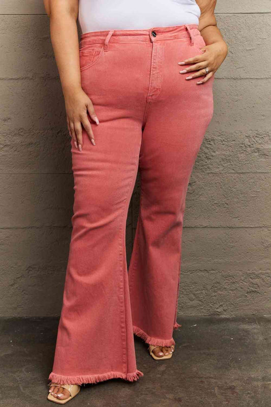 The Bailey Full Size High Waist Side Slit Flare Jeans