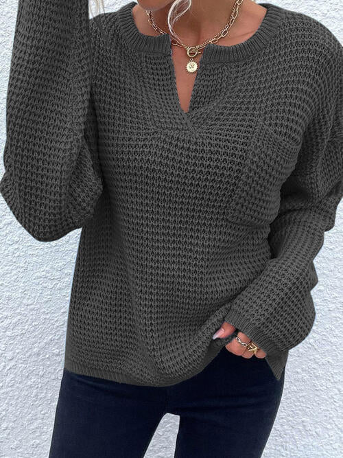 The Allison Waffle Knit Long Sleeve