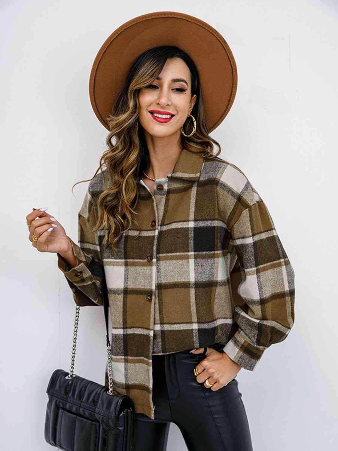 The Elle Plaid Button-Down Jacket