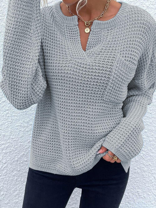 The Allison Waffle Knit Long Sleeve