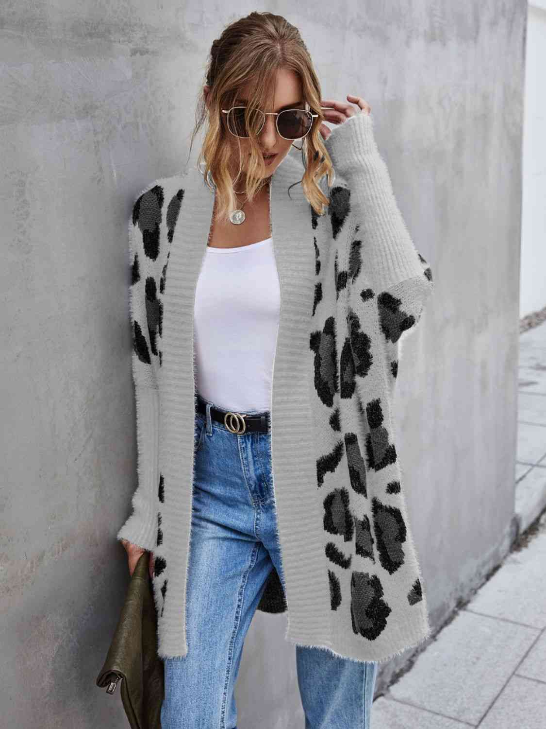 The Layla Leopard Print Fuzzy Cardigan