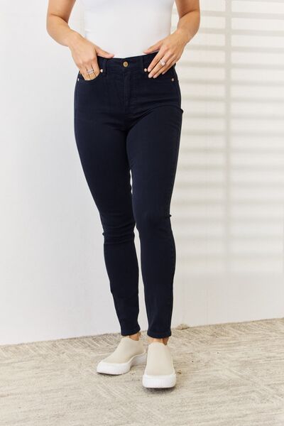 The Judy Blue Full Size Garment Dyed Tummy Control Skinny Jeans