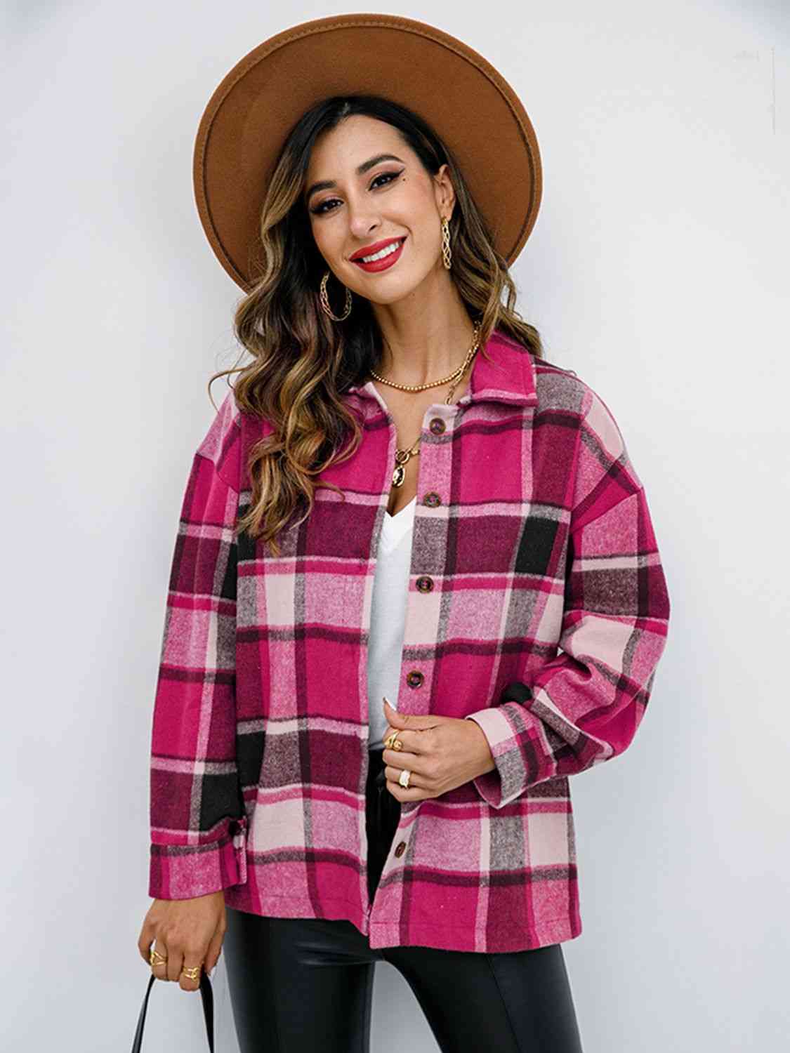 The Elle Plaid Button-Down Jacket