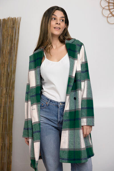 The Carla Plaid Button Up Lapel Collar Coat