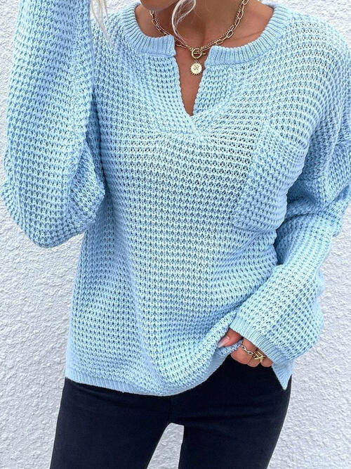 The Allison Waffle Knit Long Sleeve