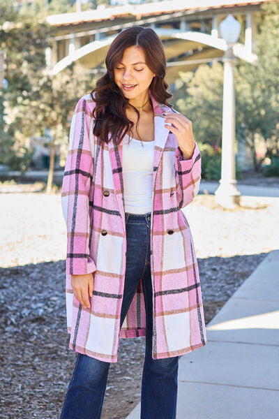 The Carla Plaid Button Up Lapel Collar Coat