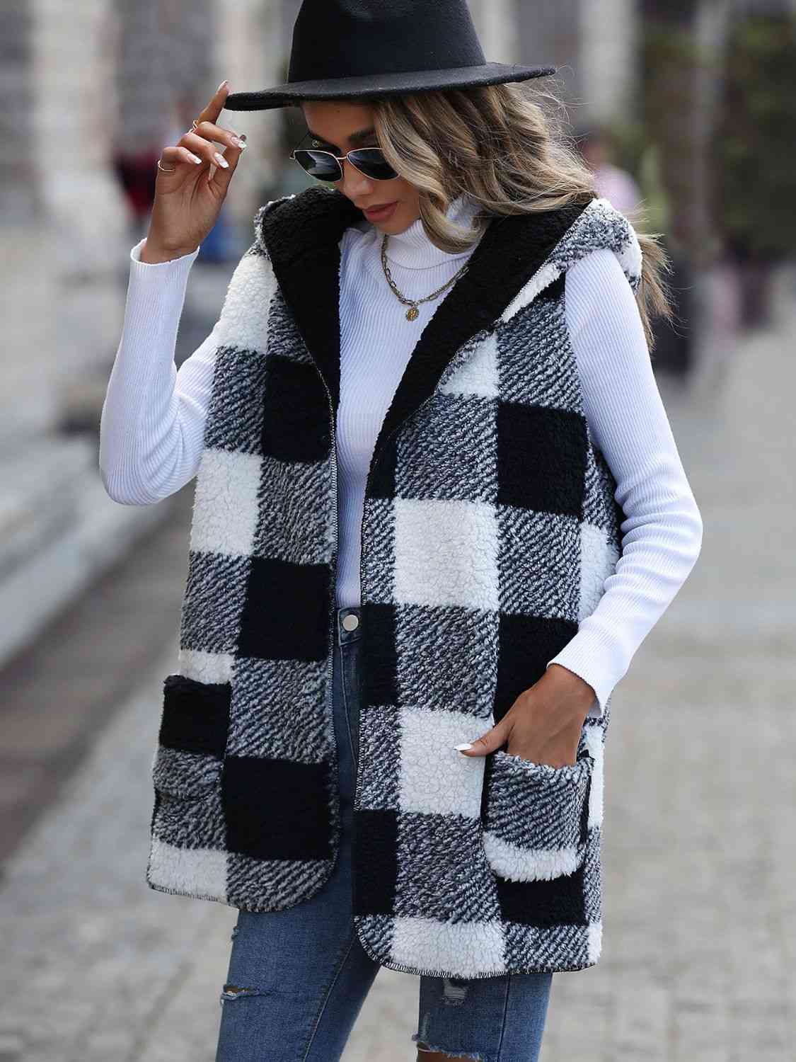 The Victoria Plaid Hooded Vest