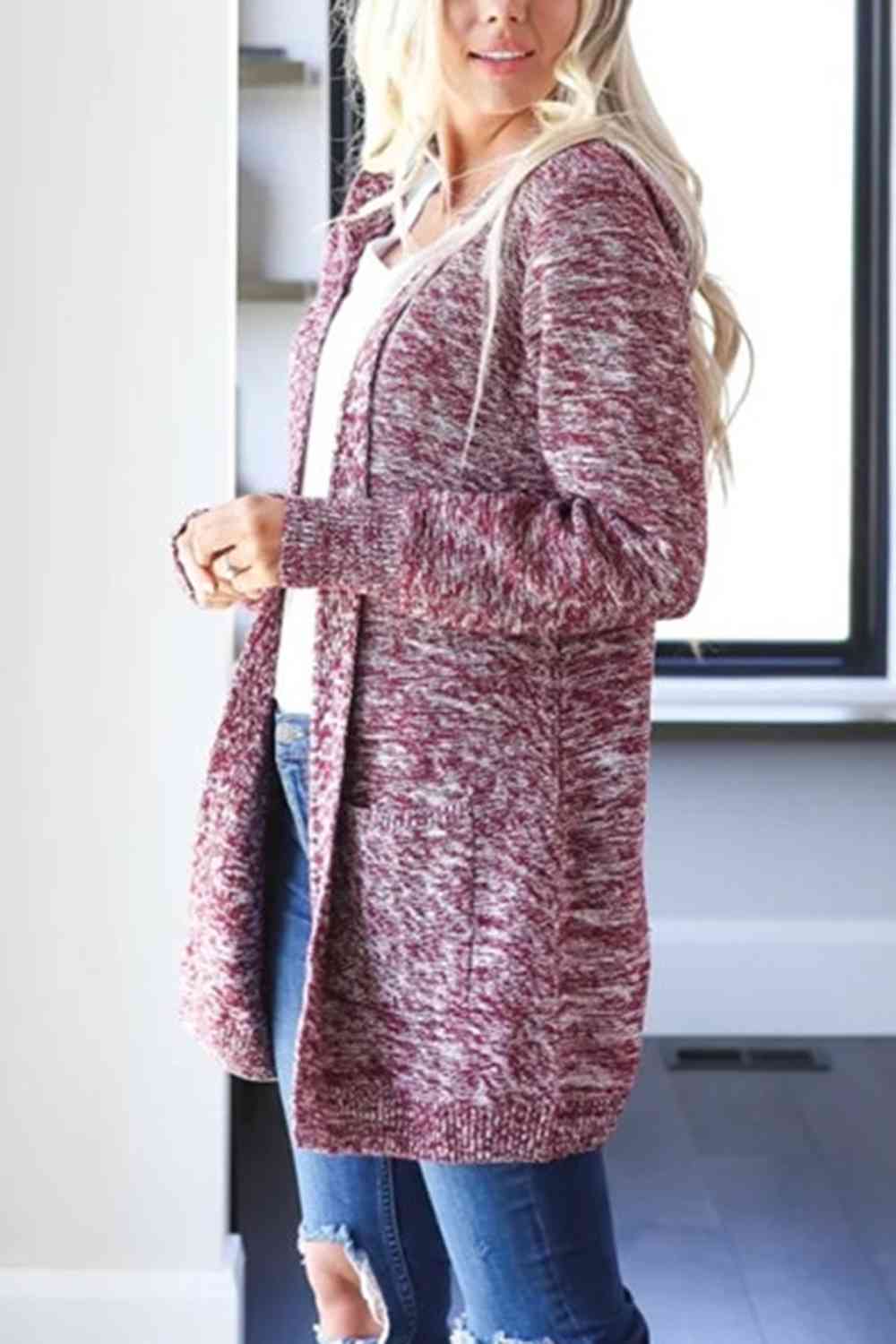 The Hailey Knitted Open Front Hooded Cardigan