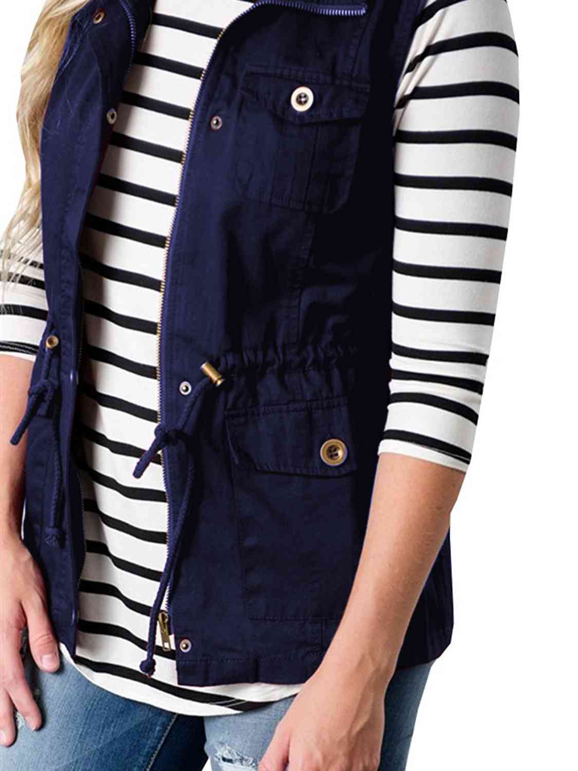 The Morgan Drawstring Vest with Pockets