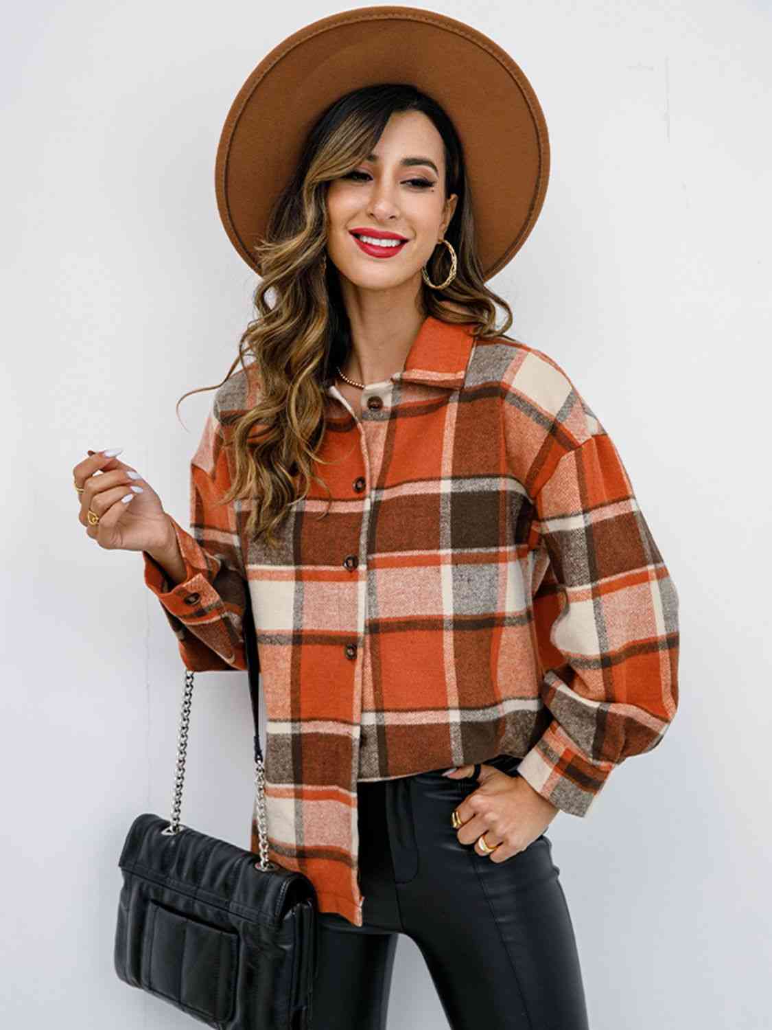 The Elle Plaid Button-Down Jacket