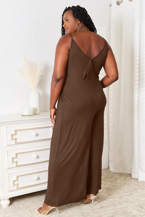 The Isla Spaghetti Strap Wide Leg Jumpsuit